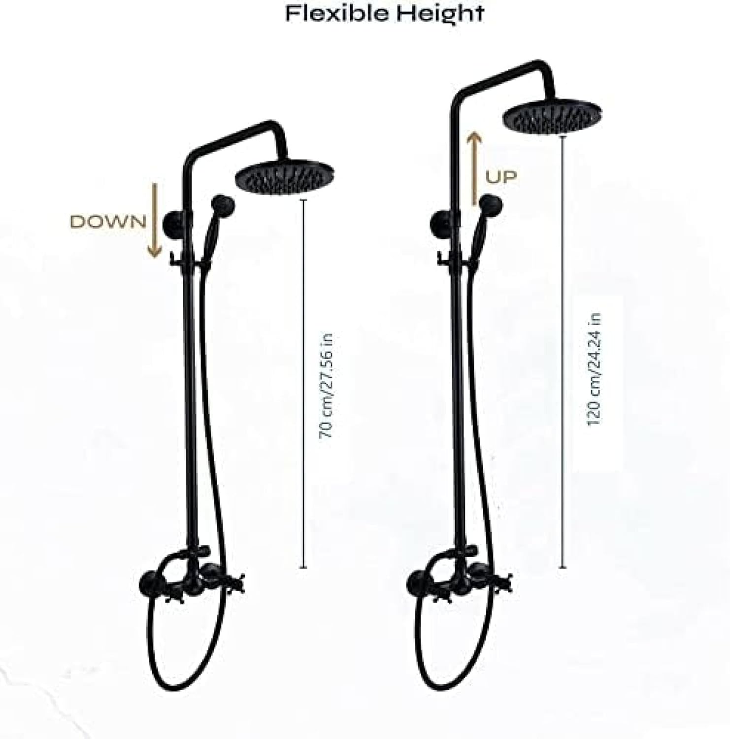 TECKI Oil Surface Bronze Rain Shower System Set