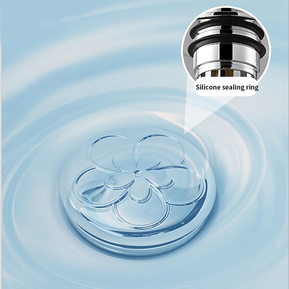Aywenny 2Pcs Universal Sink Stopper with Hair Catcher