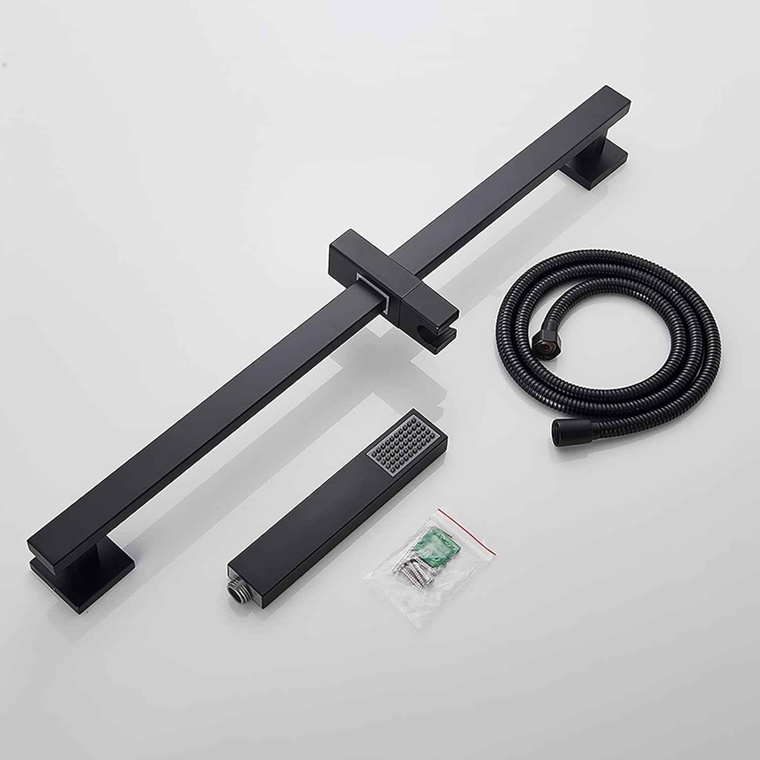 Brass Rain Shower Faucet Set with Adjustable Rod and Handheld Shower