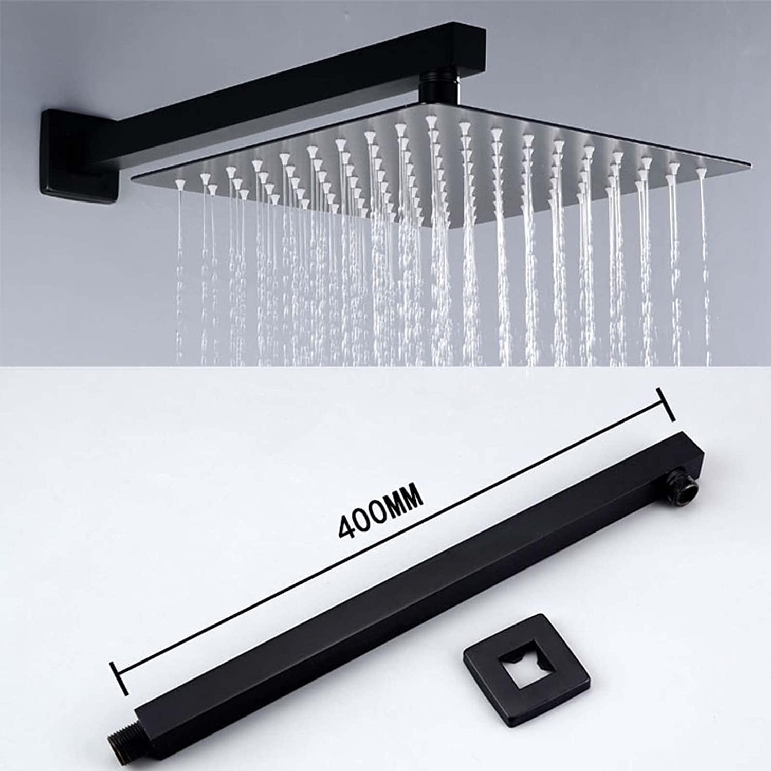 Black Rainfall Shower System with Handheld Head