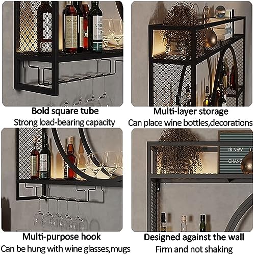 XONJEMU Wall Mounted Wine Rack with Stemware Hanger