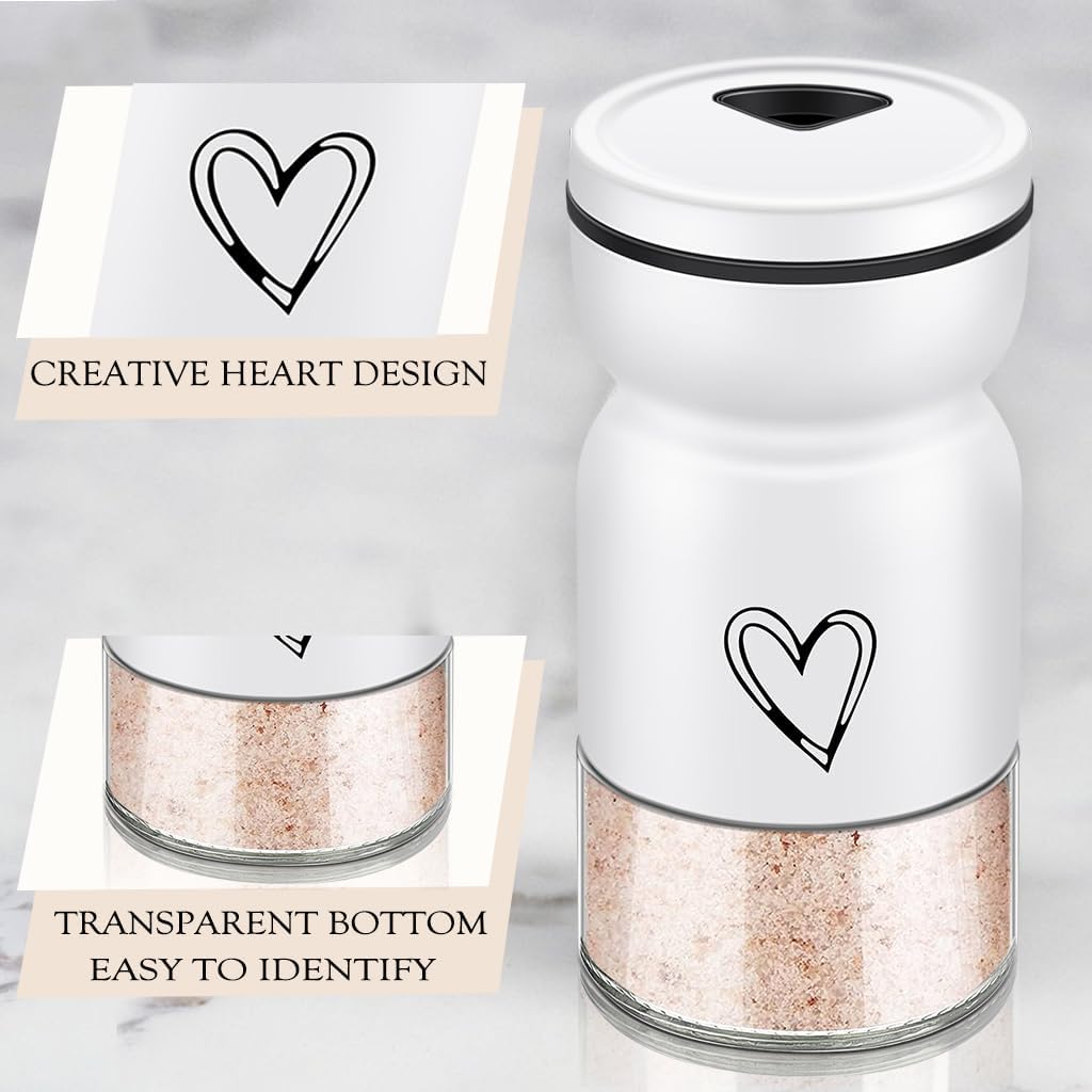 Stainless Steel Salt and Pepper Shaker Set with Adjustable Pour Holes