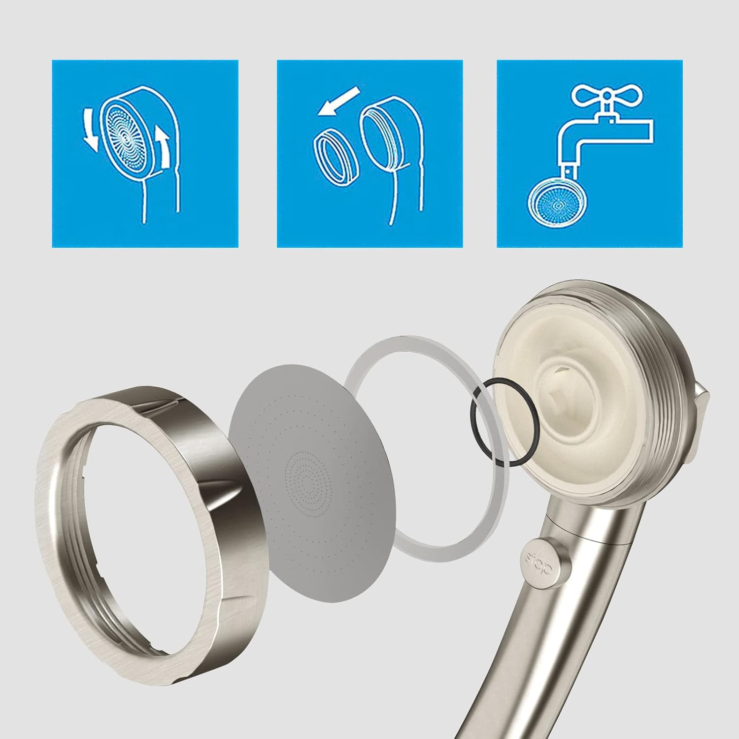 KAIYING High Pressure Handheld Shower Head with ONOFF Switch and 3 Spray Modes