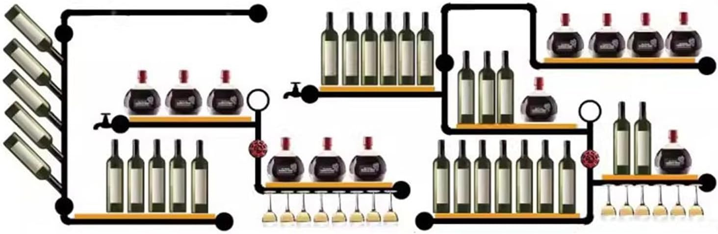 Industrial Style Wall-Mounted Wine Rack