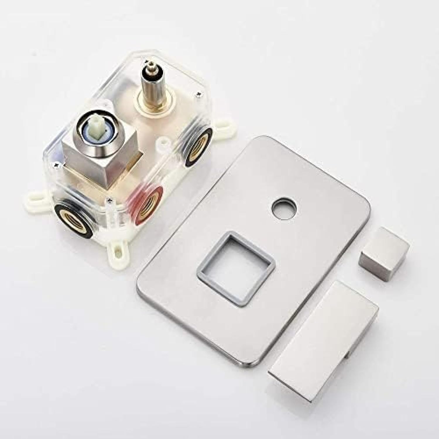 TECKI 12 Inch Brushed Nickel Shower Faucet Set with LED Light