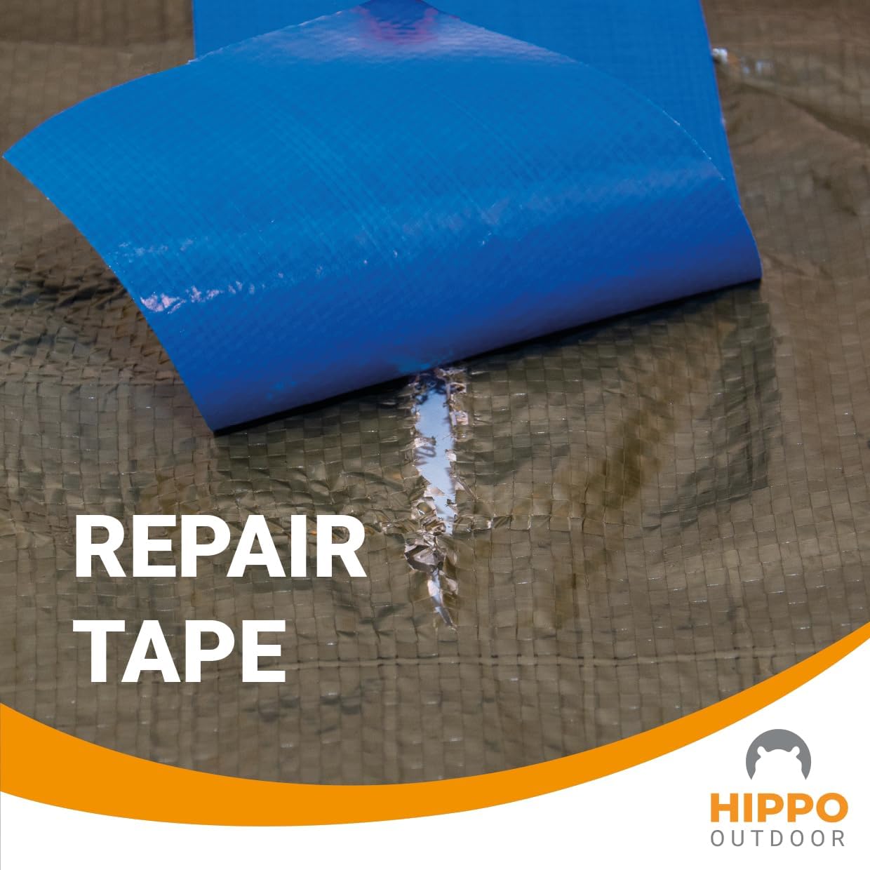 HIPPO OUTDOOR Heavy Duty Tarpaulin Repair Tape 16ft Roll Blue UV Waterproof