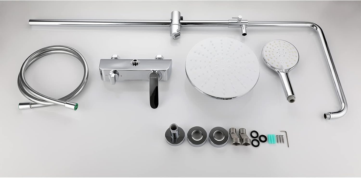 Shower System with 3-Mode Handheld and Waterfall Spout