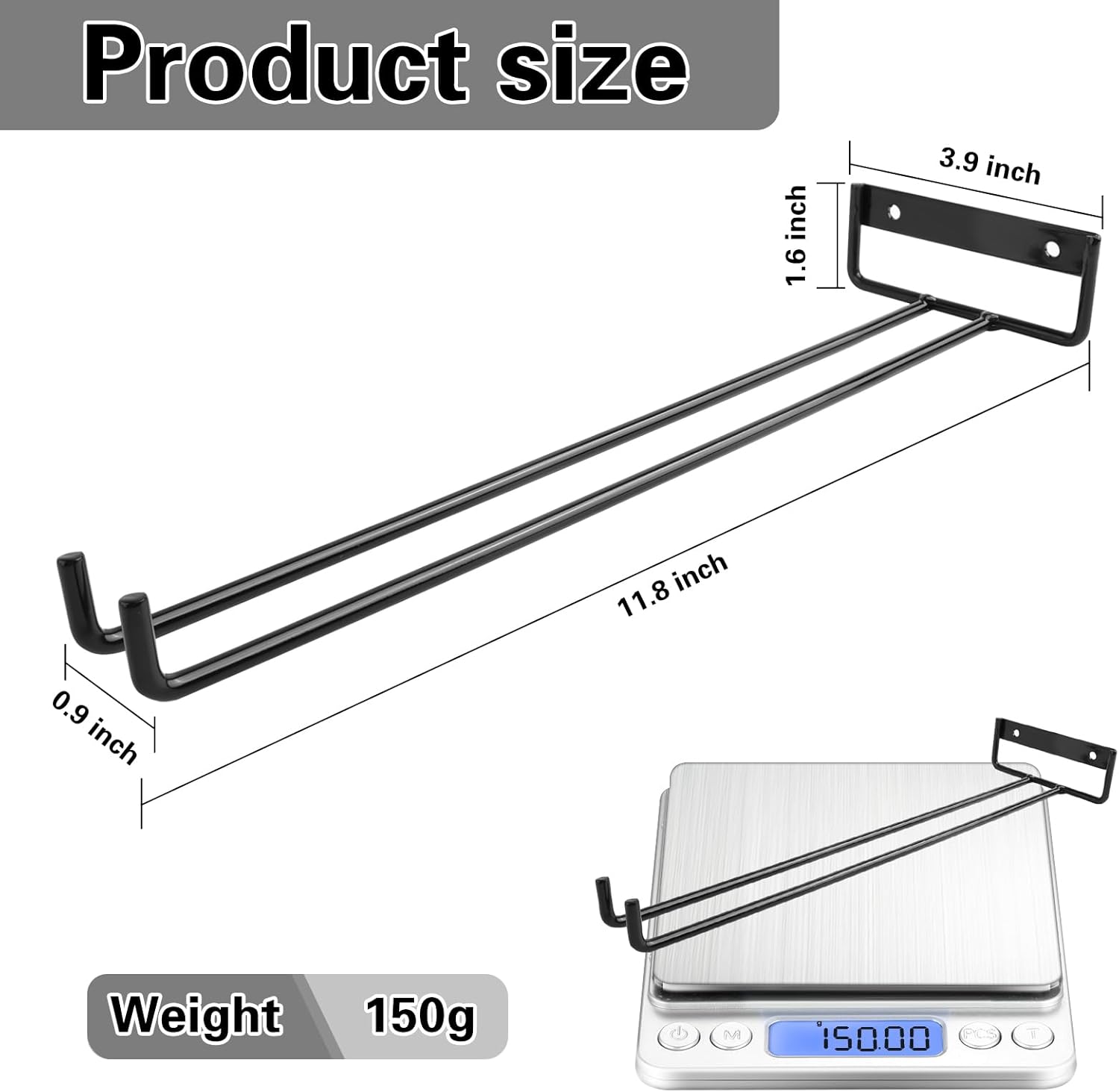 118 Inch Wine Glass Rack Set of 4 Metal Holder 1