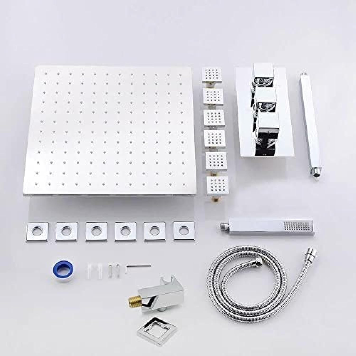 TECKI Thermostatic Shower System with LED Handheld and Shower Head