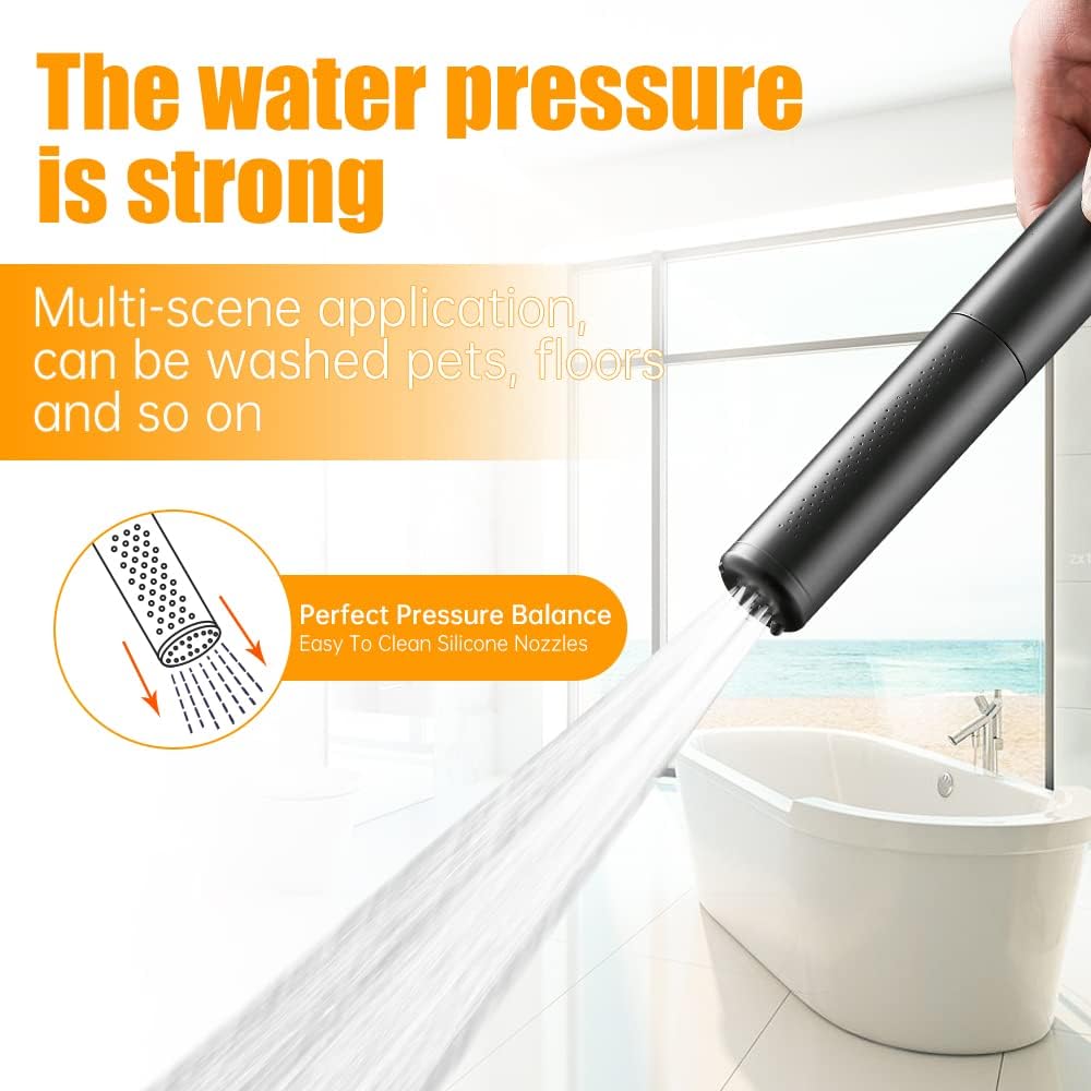 BESy Black Brass Handheld Shower Head 2 In 1 Set