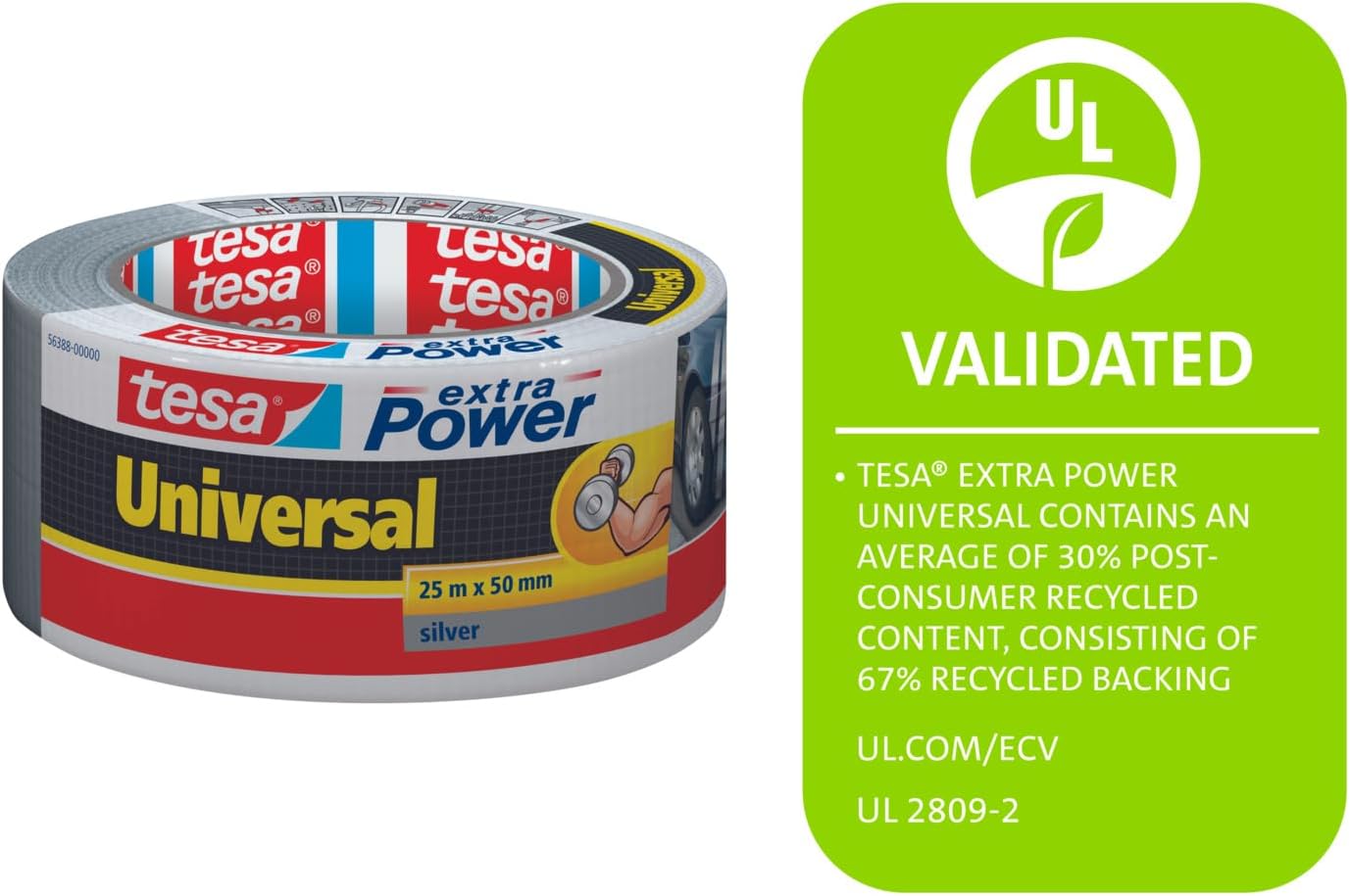 tesa Extra Power Duct Tape 25m x 50mm GreySilver