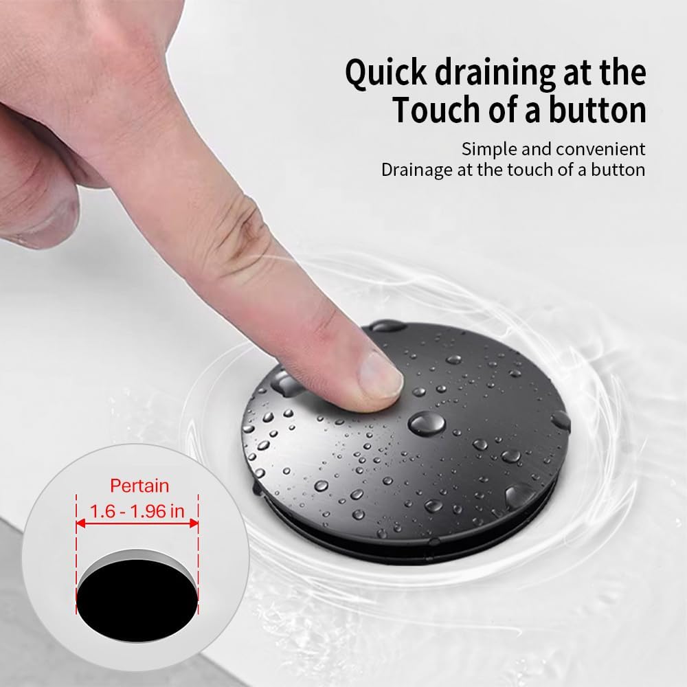 YZZY Bathroom Sink Pop-up Drain with Overflow and Hair Catcher