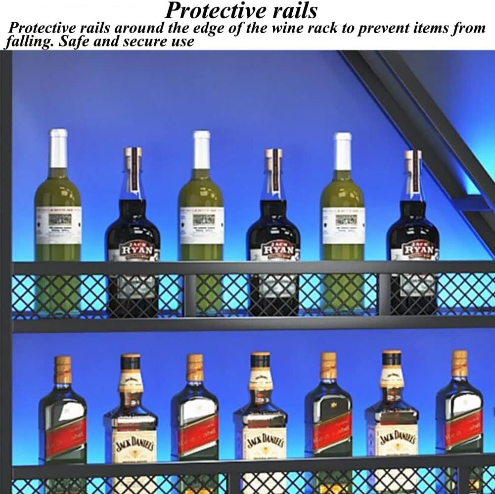 LED Wall Mounted Wine Rack with Glass Hangers 1
