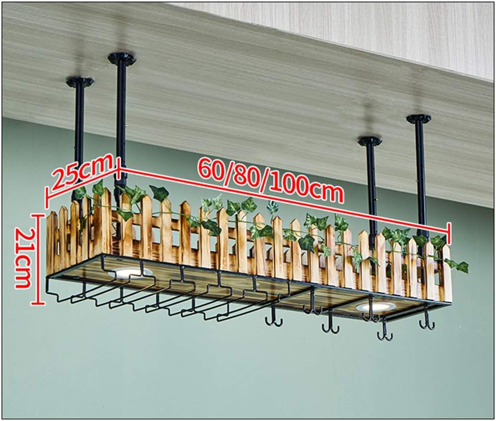 Retro Wall Mounted Wine Rack Industrial Metal and Wooden