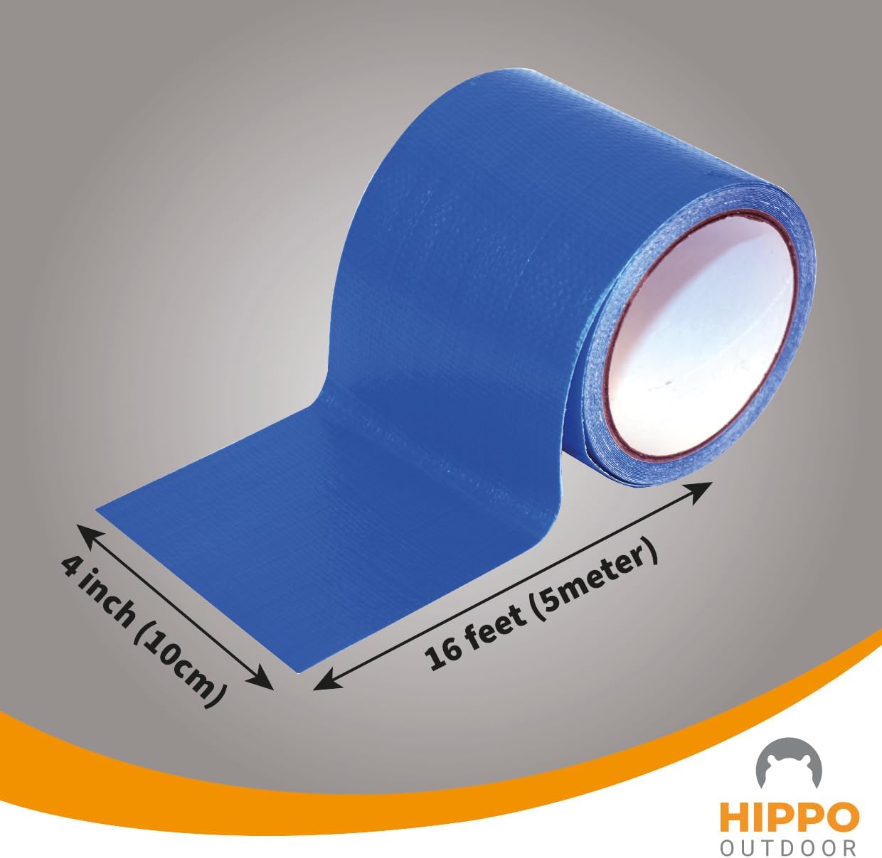 HIPPO OUTDOOR Heavy Duty Tarpaulin Repair Tape 16ft Roll Blue UV Waterproof