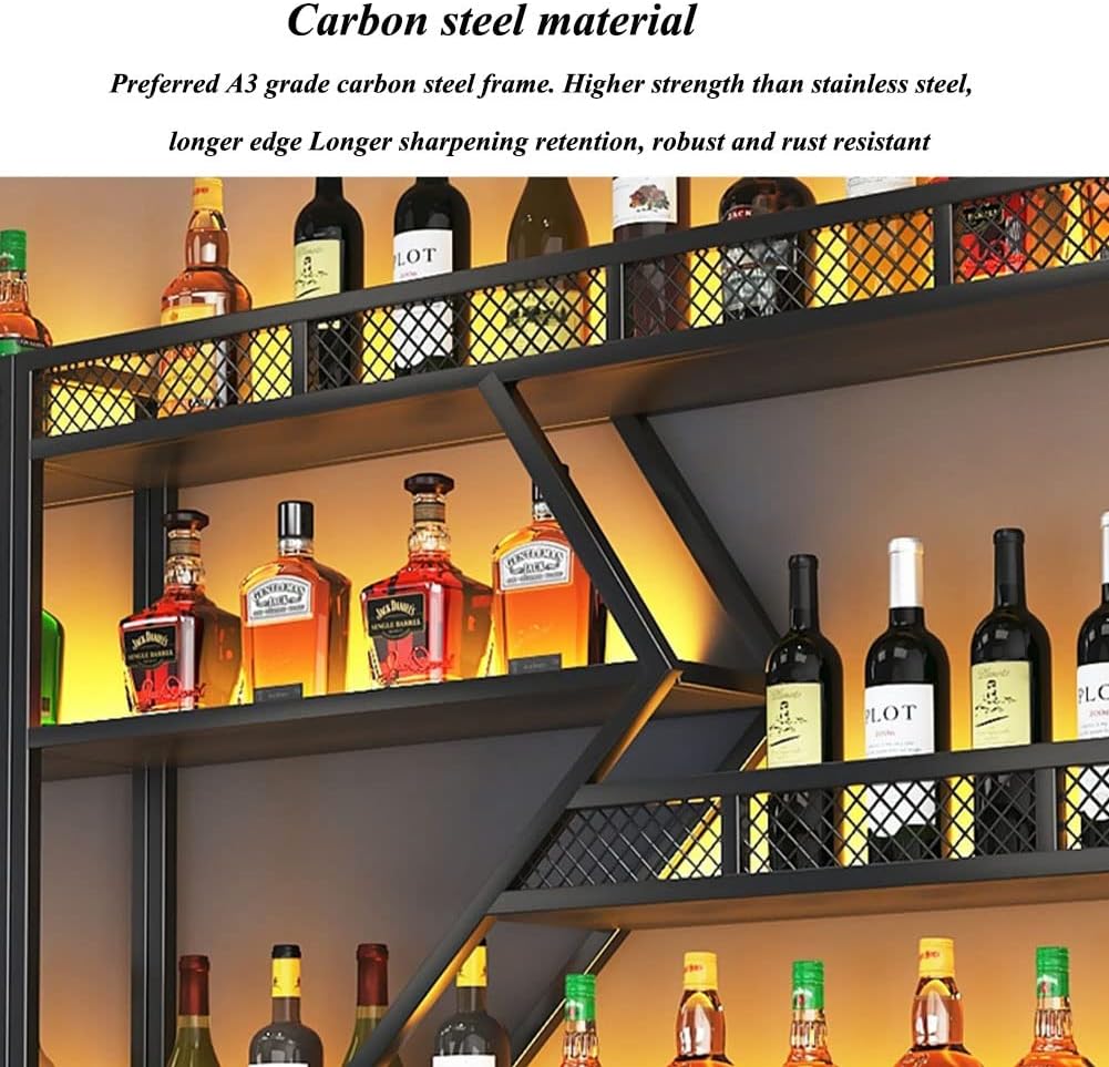 LED Wall Mounted Wine Rack with Glass Hangers 1