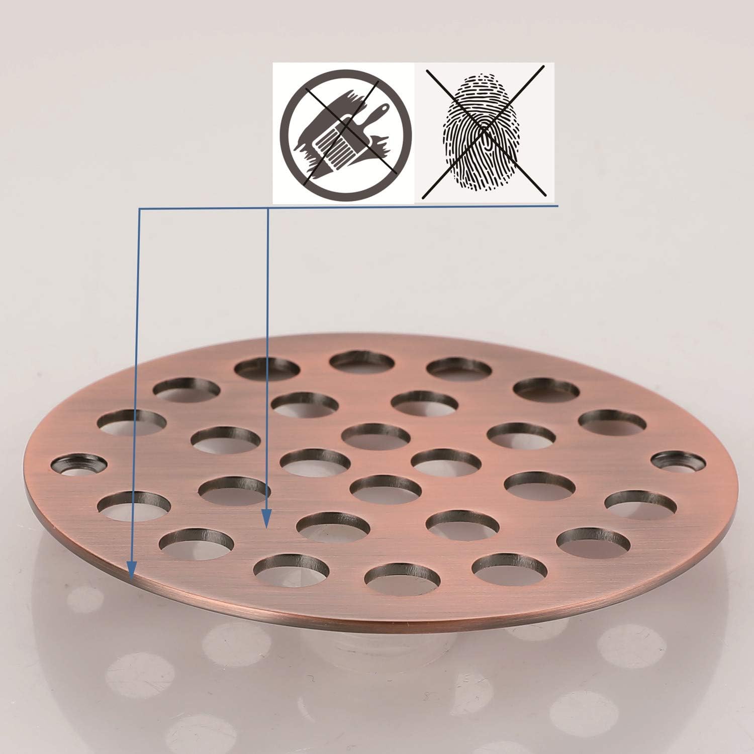 4-Inch Screw-in Shower Strainer Drain Cover Replacement Antique Copper