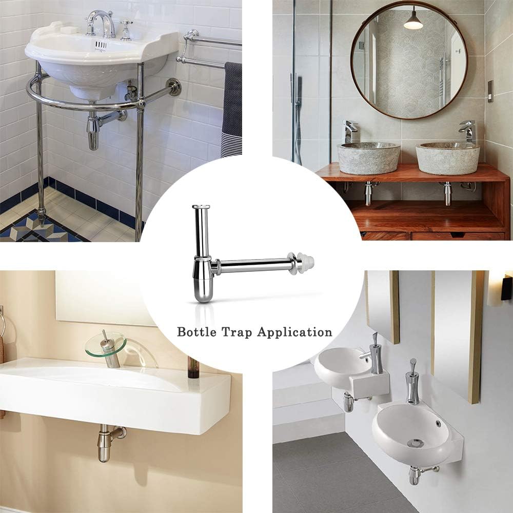 Chrome Bathroom Basin Sink P Trap Drain Kit 1-14 Inch