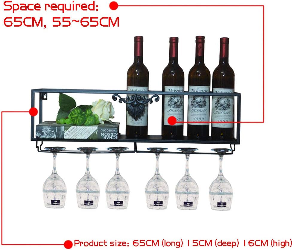 Pimex Wall-Mounted Wine Rack 2 Storeys Iron