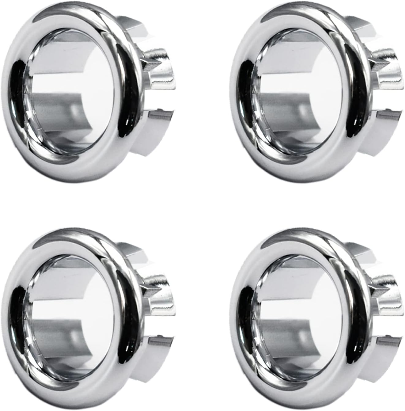 4 Pack Chrome Overflow Drain Cover for Sink Basins