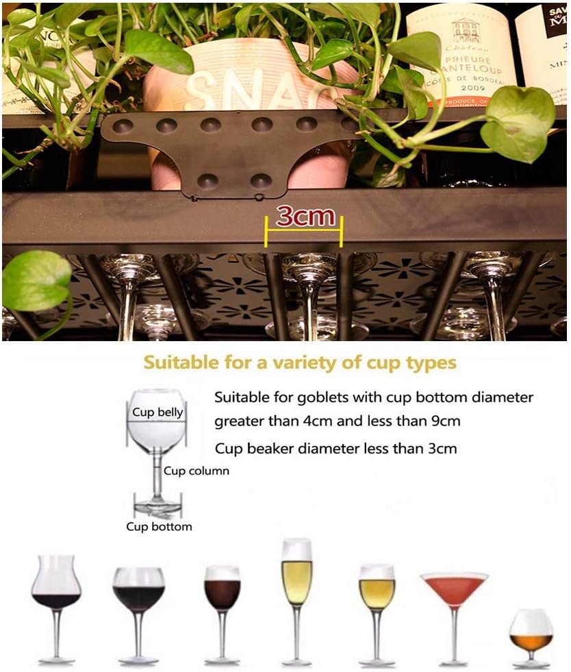 Retro Adjustable Ceiling Wine Rack with Crossbar Design