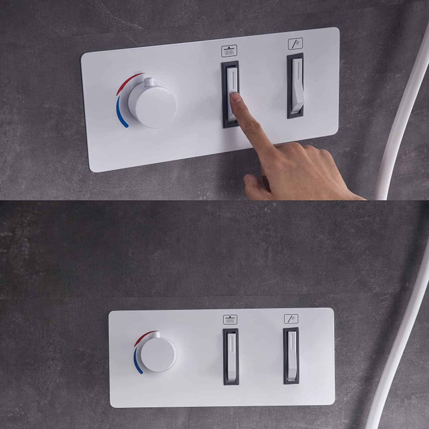 White Aesthetic Mixer Shower Set with Rainfall and Handheld