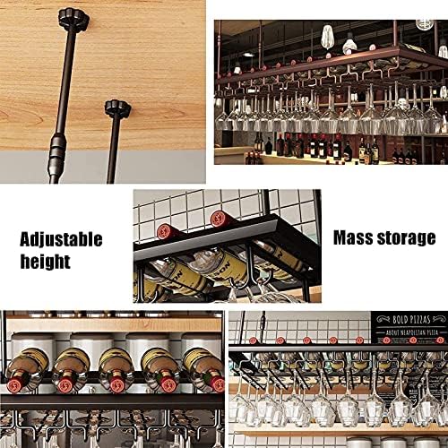 Adjustable Iron Wine Rack with Safety Slot for Bars and Kitchens