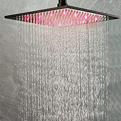 TECKI Thermostatic Shower System with LED Rainfall and Body Massage