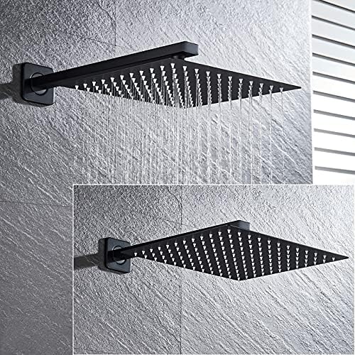 Rain Shower System with Digital Display Black Faucet Set