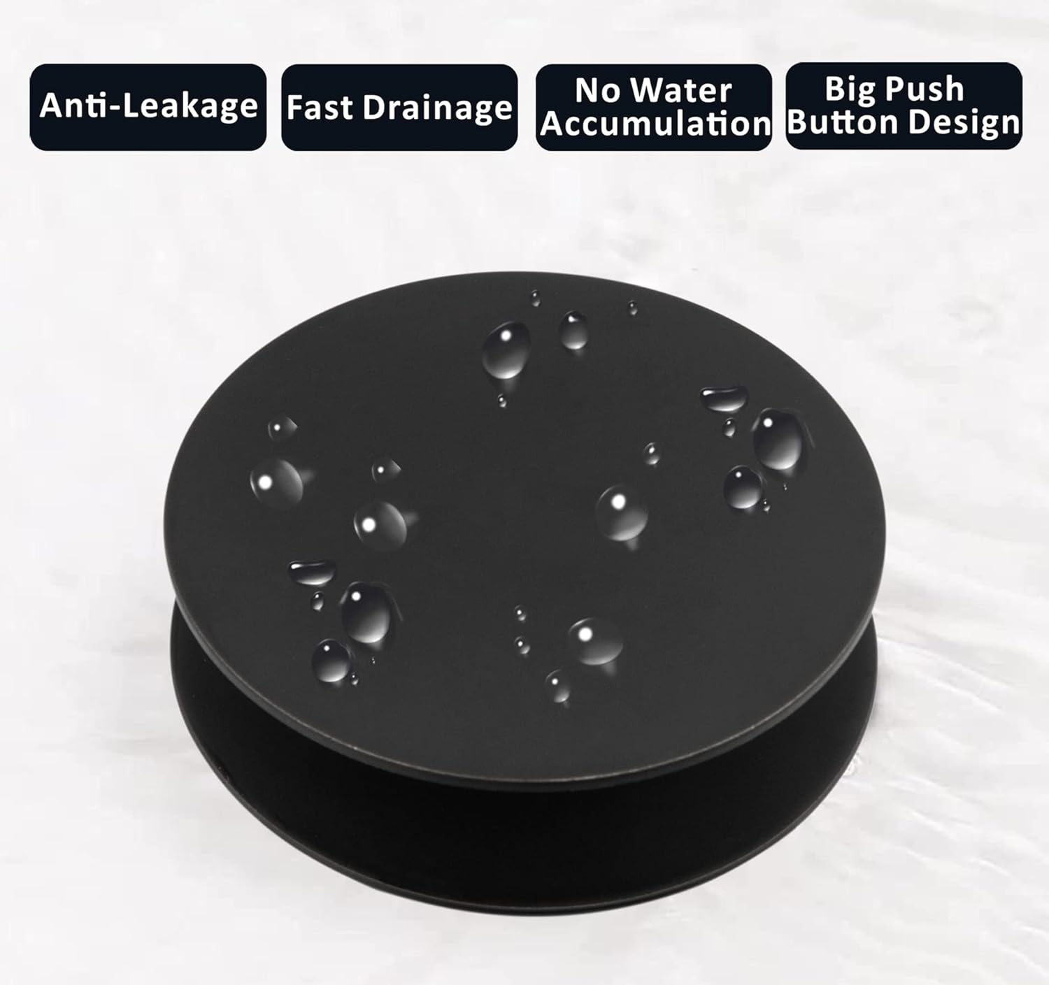Artiwell Universal Sink Drain Stopper - Matt Black
