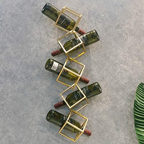 DZX Wall-Mounted Metal Wine Rack 5 Bottles