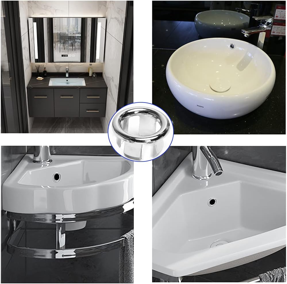BlingKingdom 3PCS Sink Overflow Ring Drain Cover