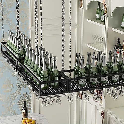 Adjustable Metal Wine Glass Holder for Ceiling and Wall