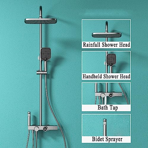 Digital Display Shower Faucet Set with 4 Functions