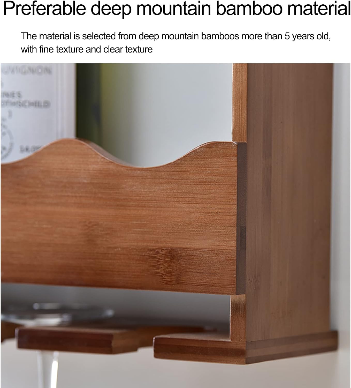 Wall-Mounted Wine Glass Rack Wooden Design Eco-Friendly Storage