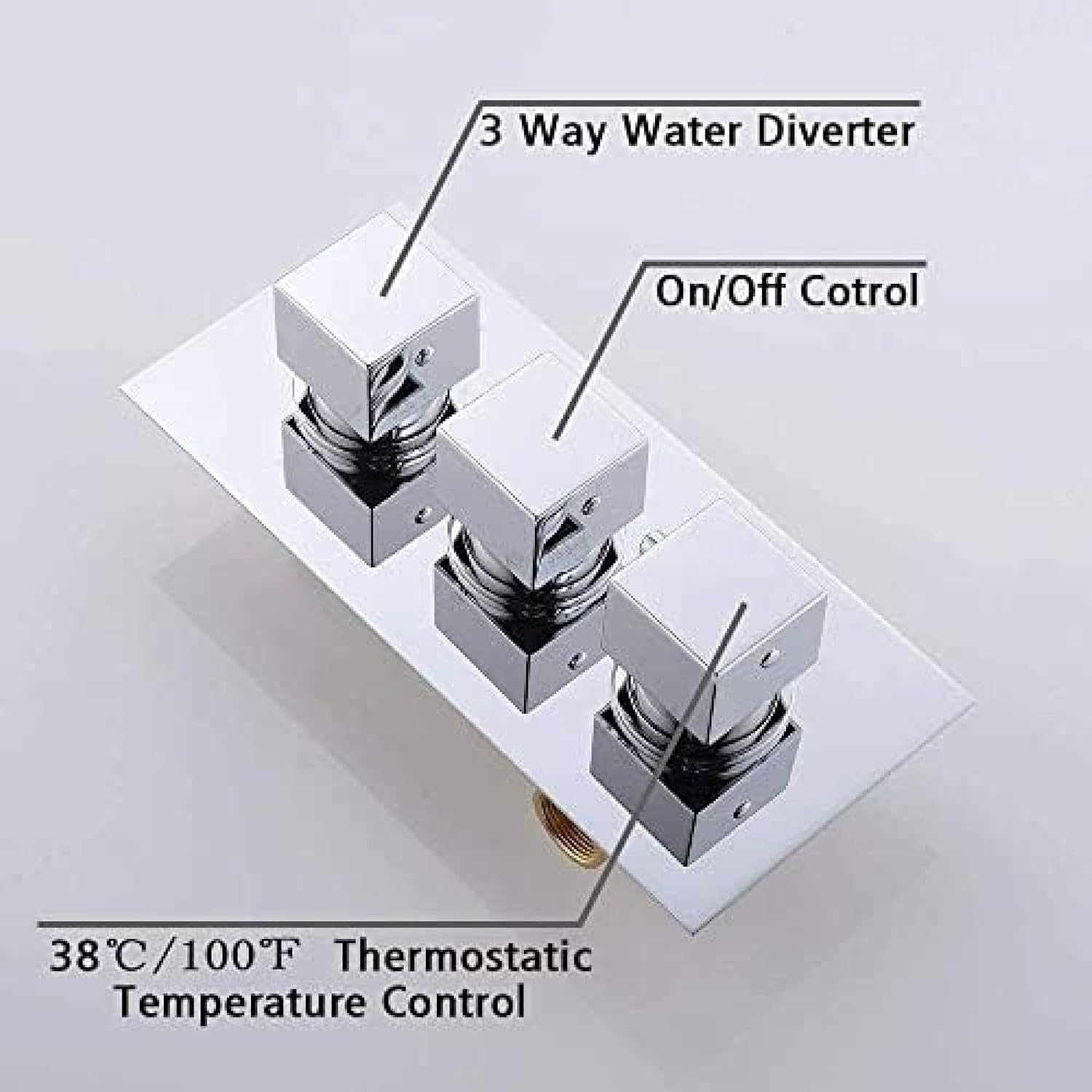 TECKI Thermostatic Shower System with LED Handheld and Shower Head