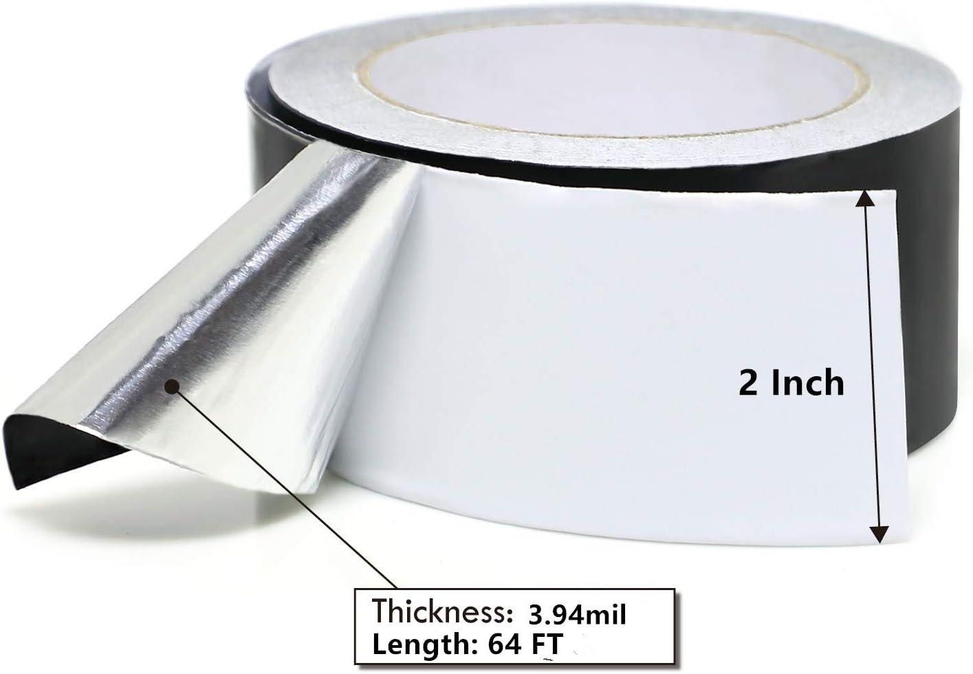 MISSYOUNG 2 x 64ft Aluminum Foil Tape High Temp Heavy Duty HVAC Sealing