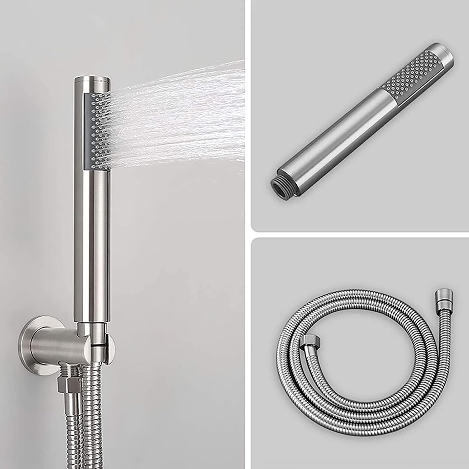 Shower Fixtures System with Rain Shower Head and 3-Setting Handheld