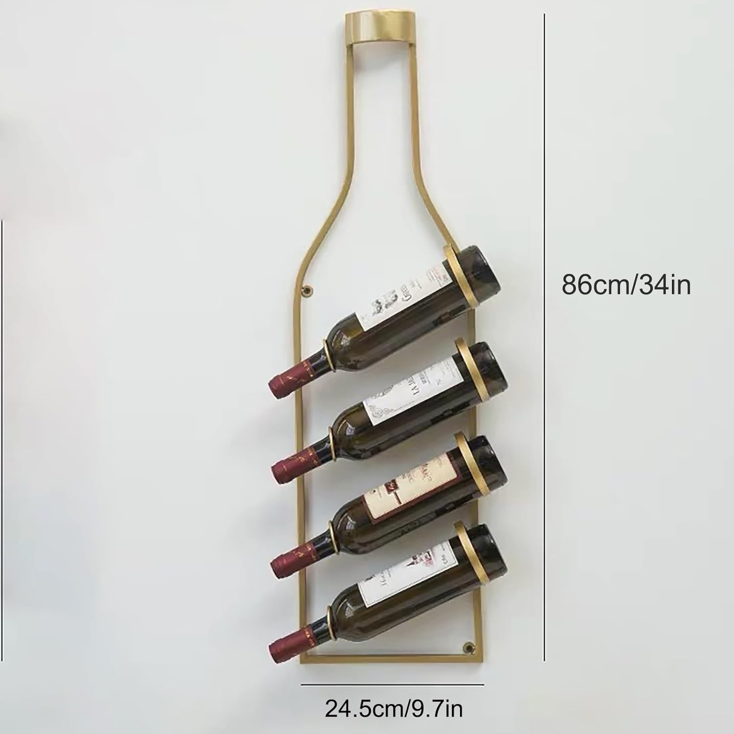 MeyeLo Wall-Mounted Gold Wine Rack