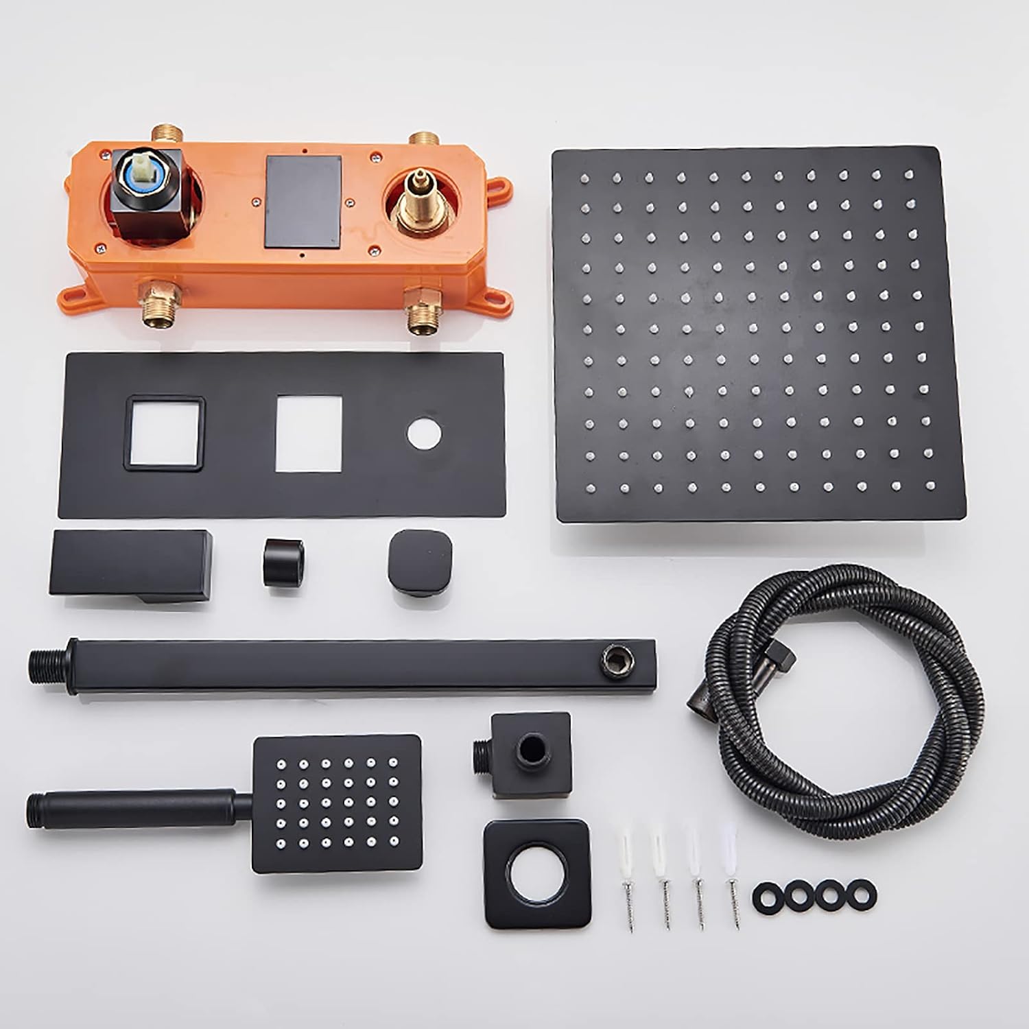 Wall Mounted Matte Black Shower Combo Set with Digital Display