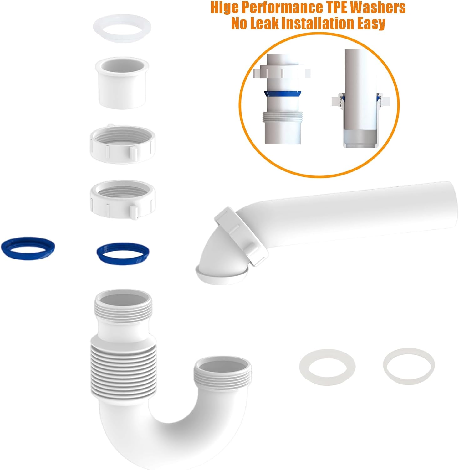 Variimage Flexible P Trap for Bathroom Sink Drain Kit
