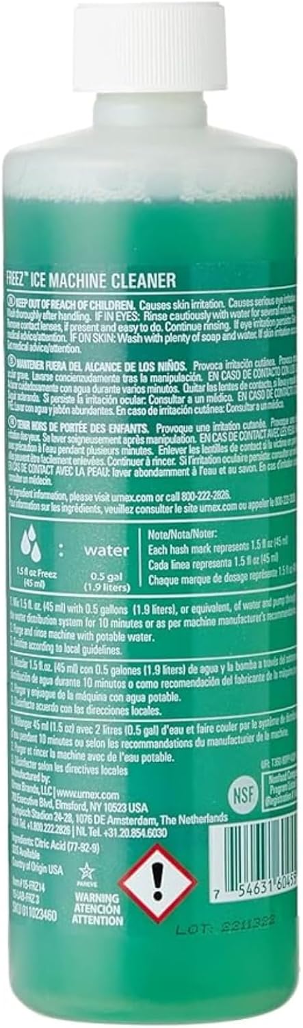 Urnex Freez Ice Machine Cleaner 14 Oz 5 Uses Nickel Safe