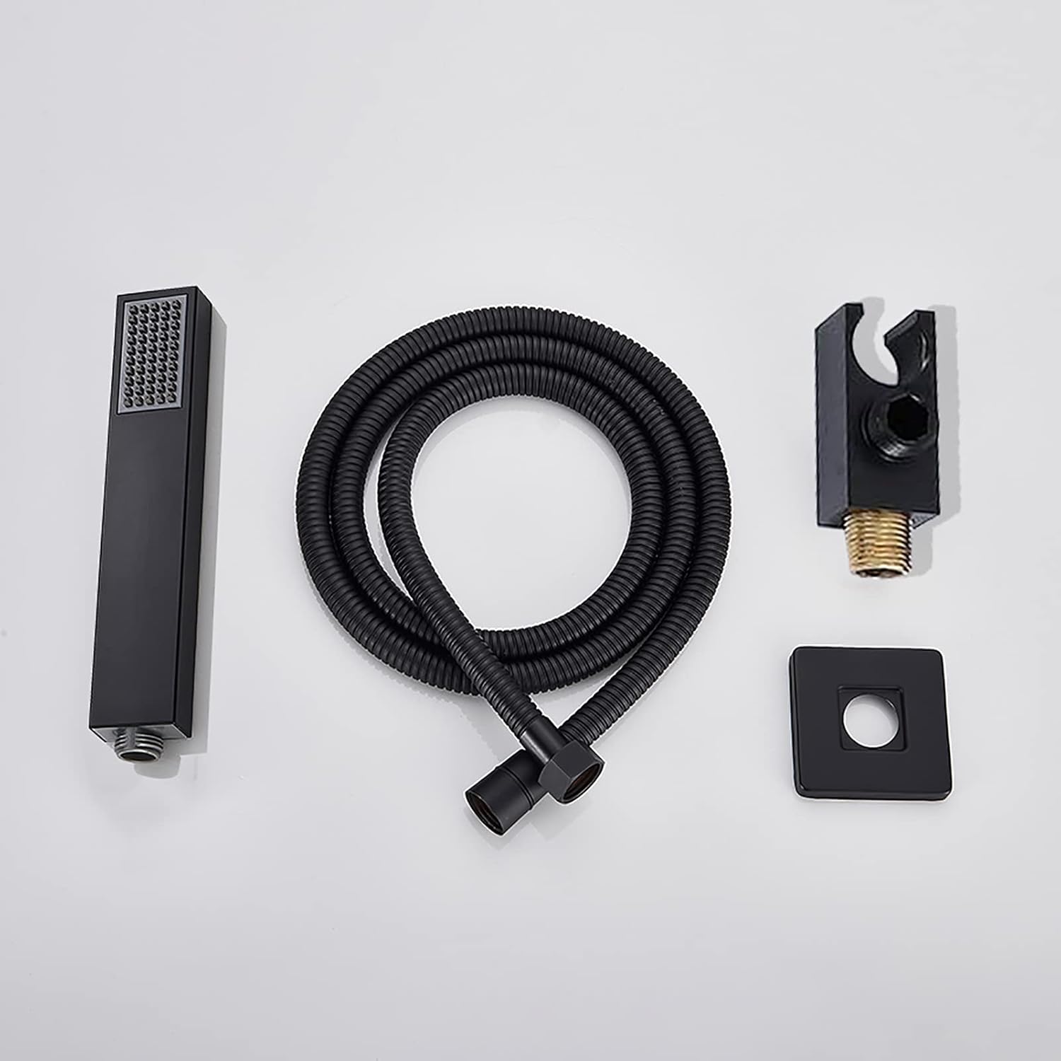Black LED Shower Head Set with Waterfall Tub Spout and Handheld Shower
