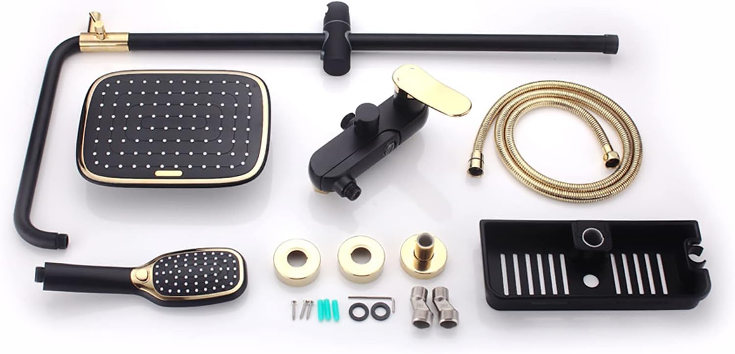 10 Inch Black Gold Shower System with 2 Mode Handheld