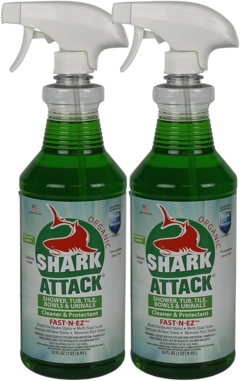Shark Attack Organic Bathroom Cleaner 32 Oz Green