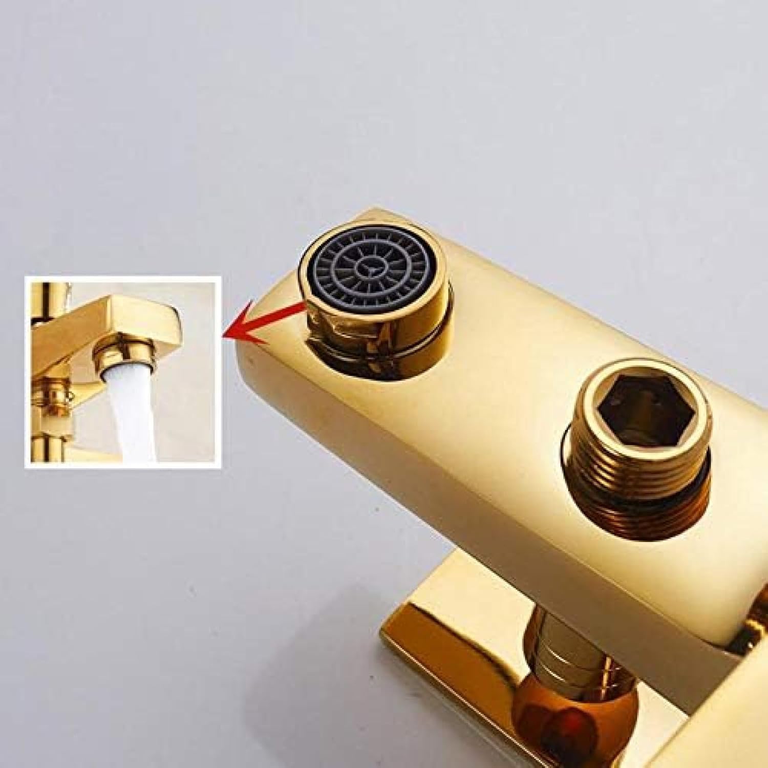 TECKI Gold Shower Set Two Headed Rain Shower Heads
