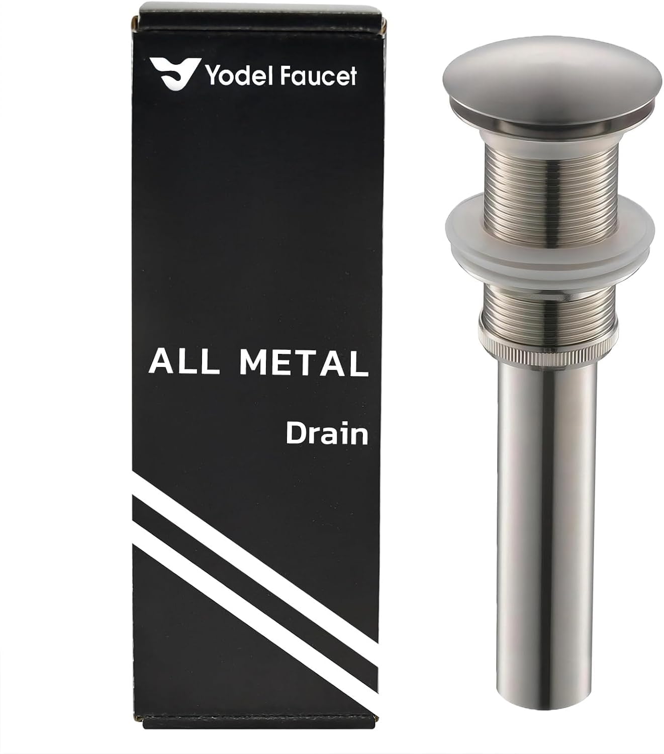 Yodel Vessel Sink Drain Stopper - Brushed Nickel No Overflow 1 34 Fit