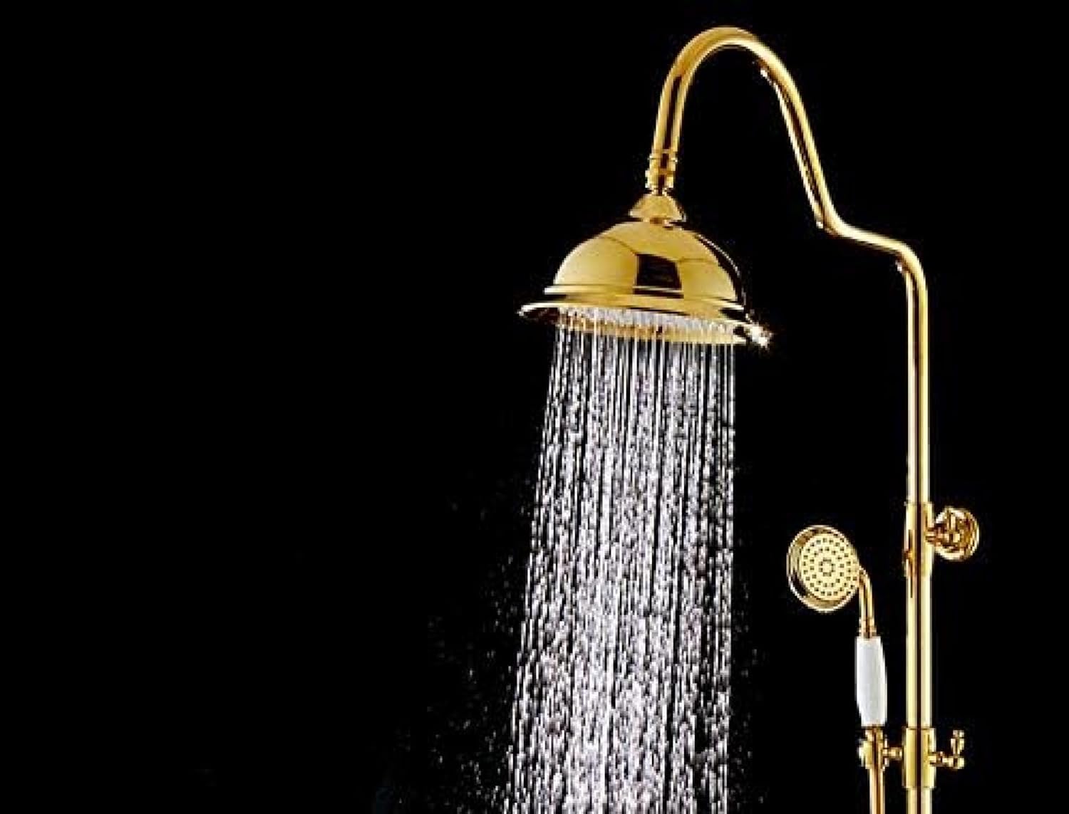 TECKI Luxury Brass Rainfall Shower Set 8 Inch Handheld