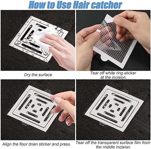 BOXOB 30pcs Square Drain Hair Catchers 1