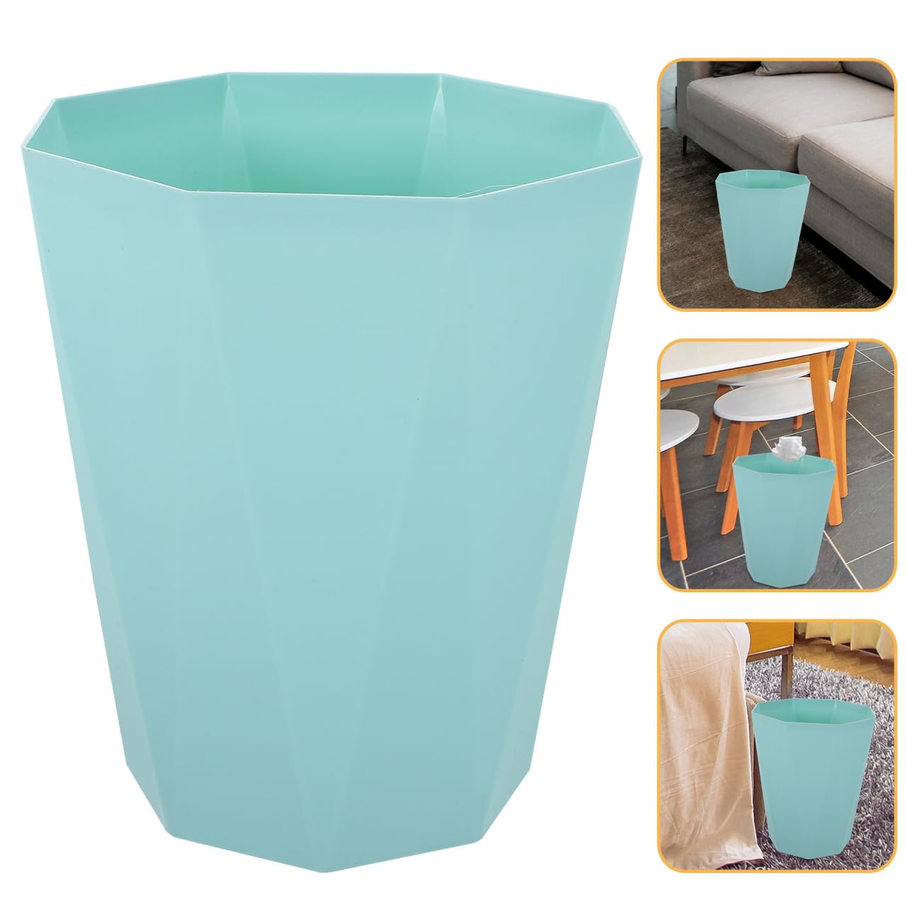 Emerald Green Diamond Pattern 5L Trash Can for Home